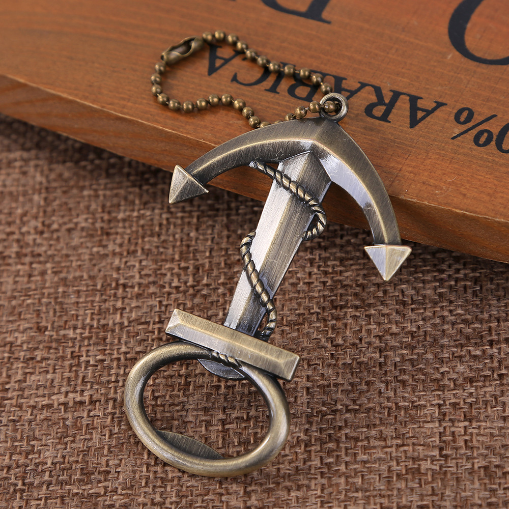 10-18 Creative Wedding Supplies Boat Anchor Keychain Beer Bottle Opener Vintage Keychain Bottle Opener Back Gift