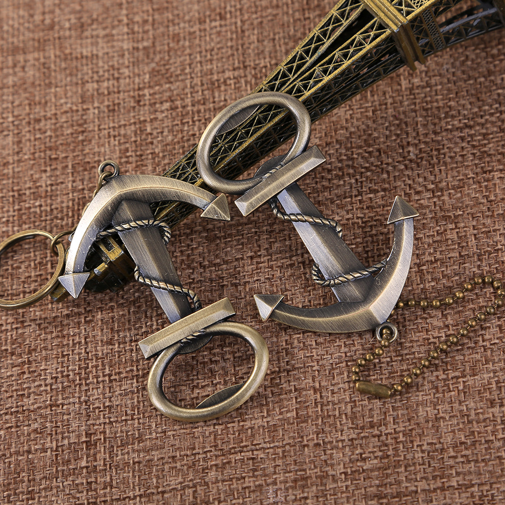 10-18 Creative Wedding Supplies Boat Anchor Keychain Beer Bottle Opener Vintage Keychain Bottle Opener Back Gift