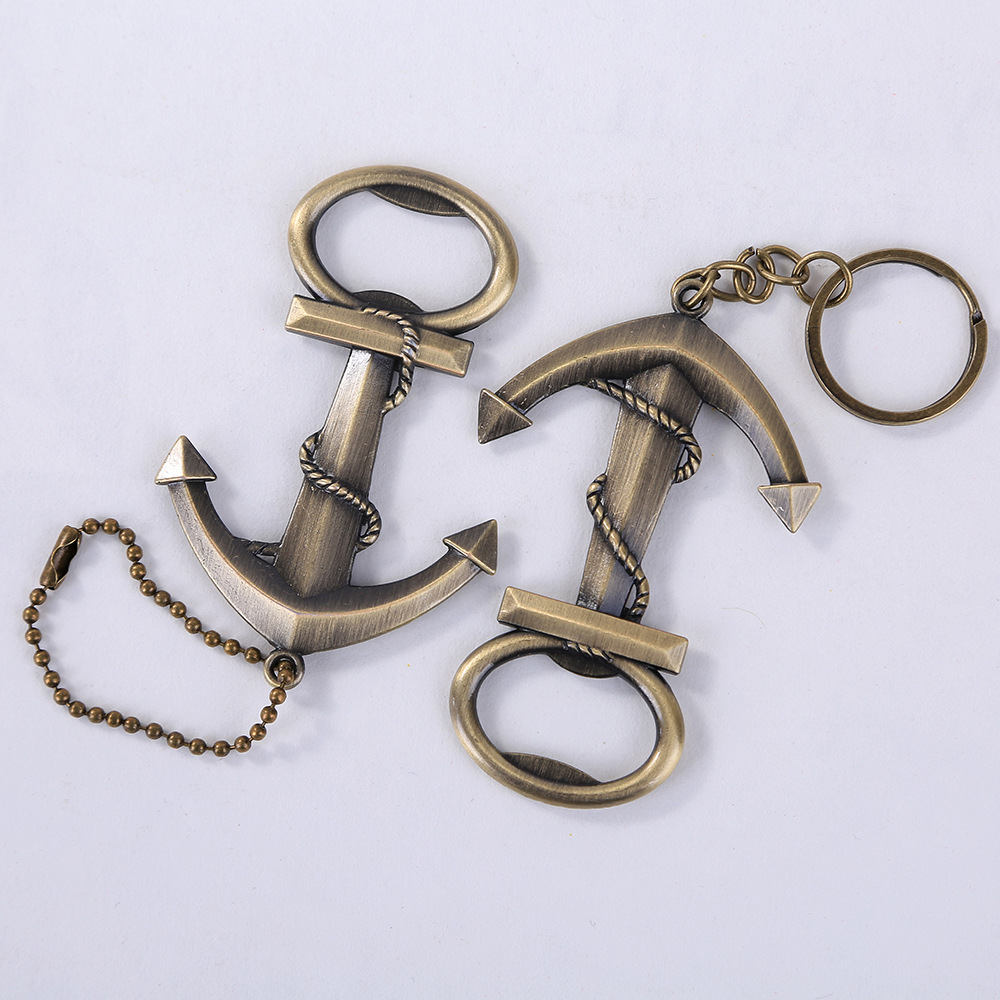 10-18 Creative Wedding Supplies Boat Anchor Keychain Beer Bottle Opener Vintage Keychain Bottle Opener Back Gift
