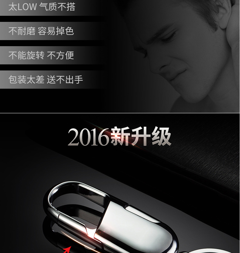 Wedding Keychain Keychain Men's Simple High-End Stainless Steel Waist Hanging Car Key Chain Pendant Creative Gift