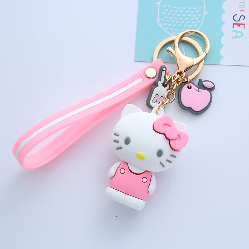 Wedding Keychain Melody Big Ear Dog Kuromi Pom Pom Purin Cartoon Silicone PVC Key Chain School Bag Pendant Gift