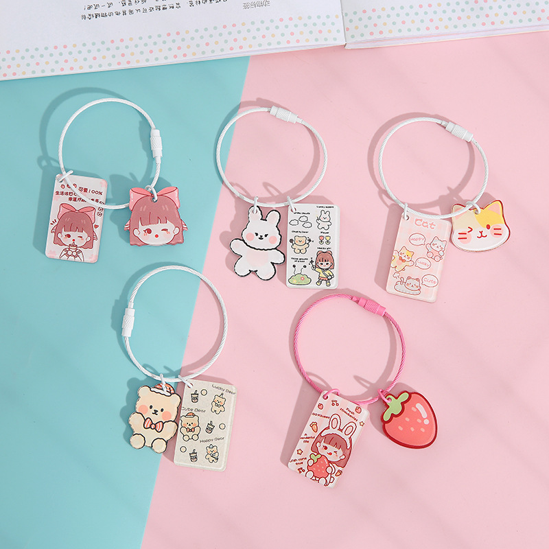 Wedding Keychain Korean Ins Acrylic Keychain Cartoon Student Accessories DIY Creative Keychain Pendant Small Gift