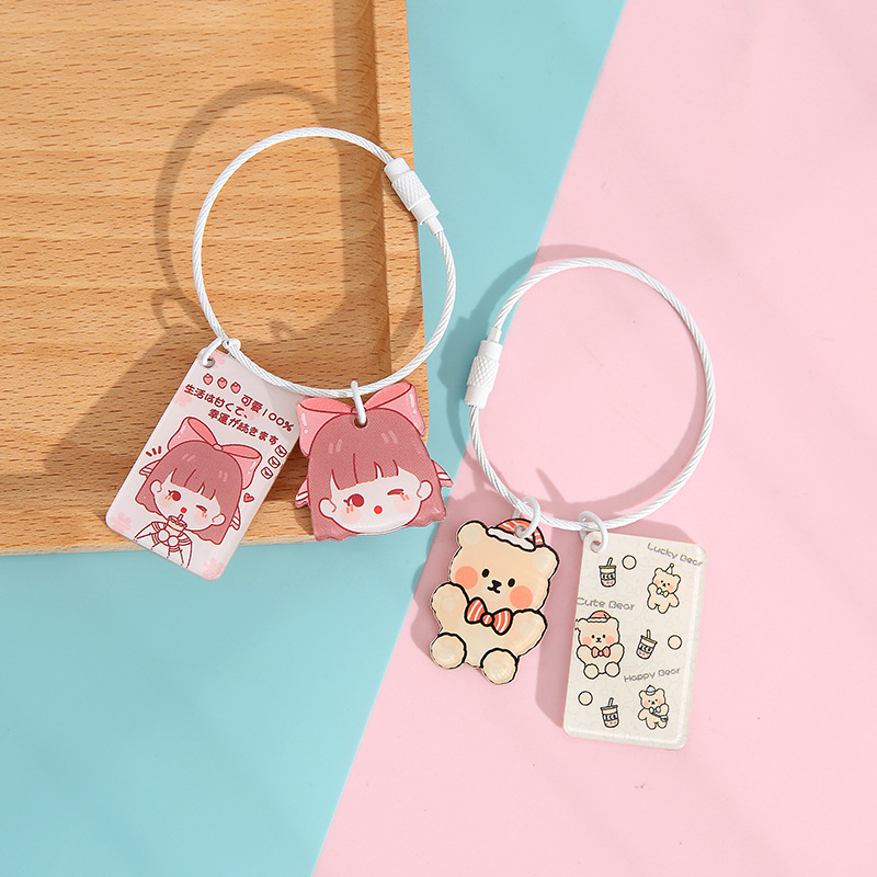 Wedding Keychain Korean Ins Acrylic Keychain Cartoon Student Accessories DIY Creative Keychain Pendant Small Gift