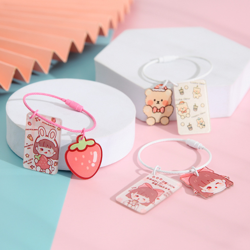 Wedding Keychain Korean Ins Acrylic Keychain Cartoon Student Accessories DIY Creative Keychain Pendant Small Gift