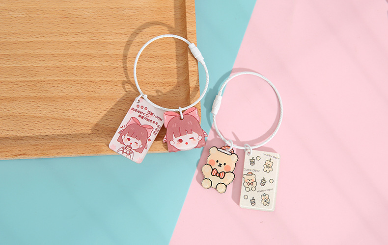 Wedding Keychain Korean Ins Acrylic Keychain Cartoon Student Accessories DIY Creative Keychain Pendant Small Gift