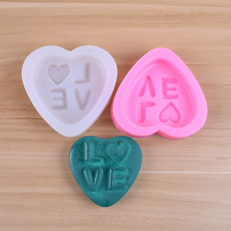 Love Handmade Soap Silicone Mold DIY Letter Love Heart-Shaped Fondant Cake Decoration Candle Mold Spot Wholesale Love Handmade Soap Silicone Mold DIY Letter Love Heart-Shaped Fondant Cake Decoration Candle Mold Spot Wholesale