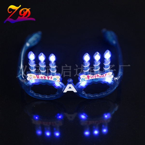 Factory direct music birthday candle glasses LED flash glasses glow glasses glow glasses