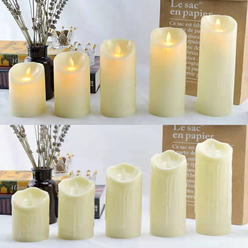 Glow Candle  Lamp Cylindrical Christmas Halloween Home Wedding Script Kill Emulational Decoration Props