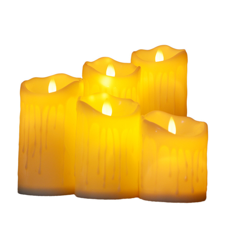 Glow Candle  Lamp Cylindrical Christmas Halloween Home Wedding Script Kill Emulational Decoration Props