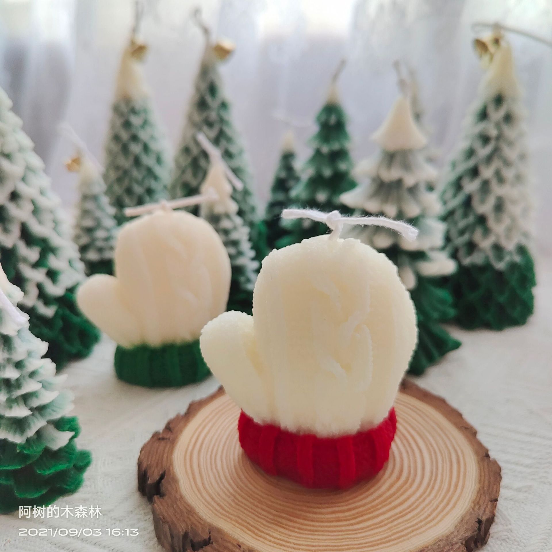 Glow Candle  New Year Gift Gift Gift Big Bean Wax Fragrance Gloves Bear Gingerbread Man Elk Wool