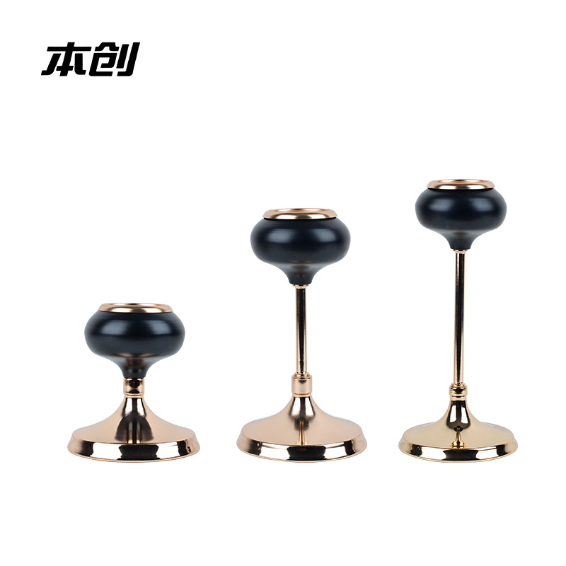 Candlelight Dinner European Metal Candlestick Romantic Home Nordic Style Candle Holder Christmas Ornament Glow Candle