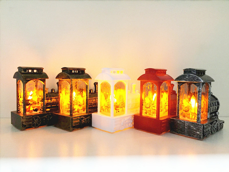 Factory Direct Sales Hot Small Wind Lamp Craft Desktop Decoration Candle Lamp Led Creative Glow Locomotive Night Light