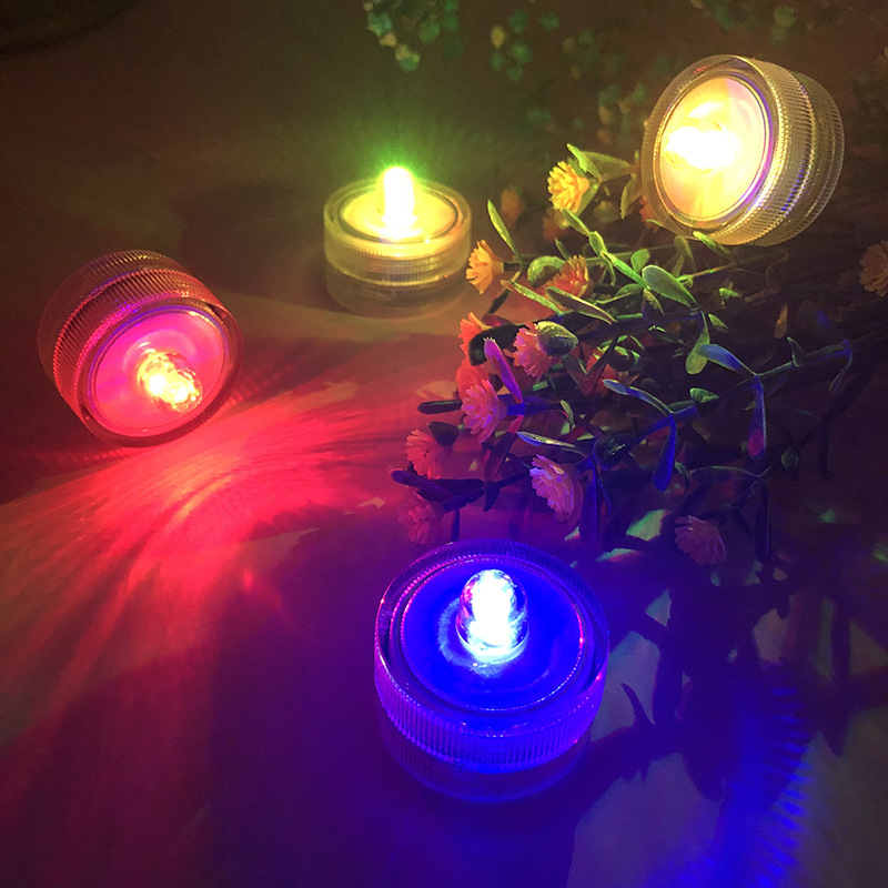 Glow Candle Light Fish Tank Led Waterproof Lamp Banquet Party Decorative Colorful Electric Candle Lamp Candle Light