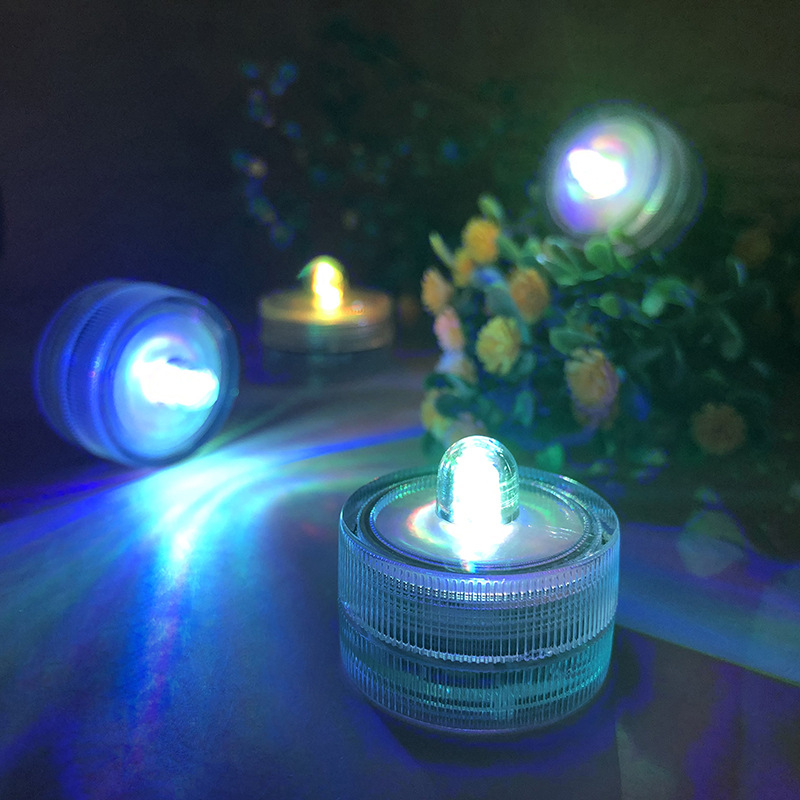 Glow Candle Light Fish Tank Led Waterproof Lamp Banquet Party Decorative Colorful Electric Candle Lamp Candle Light