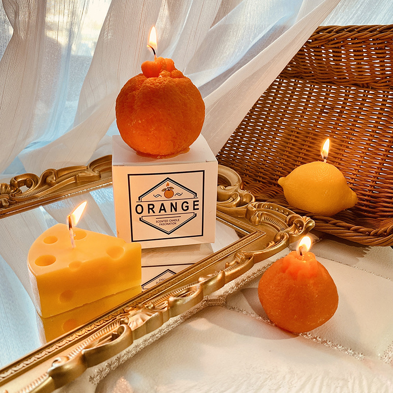 Glow Candle Soy Wax Aromatherapy Candle Indoor Home Decoration Photo Props Hand Gift Christmas Tangerine Candle