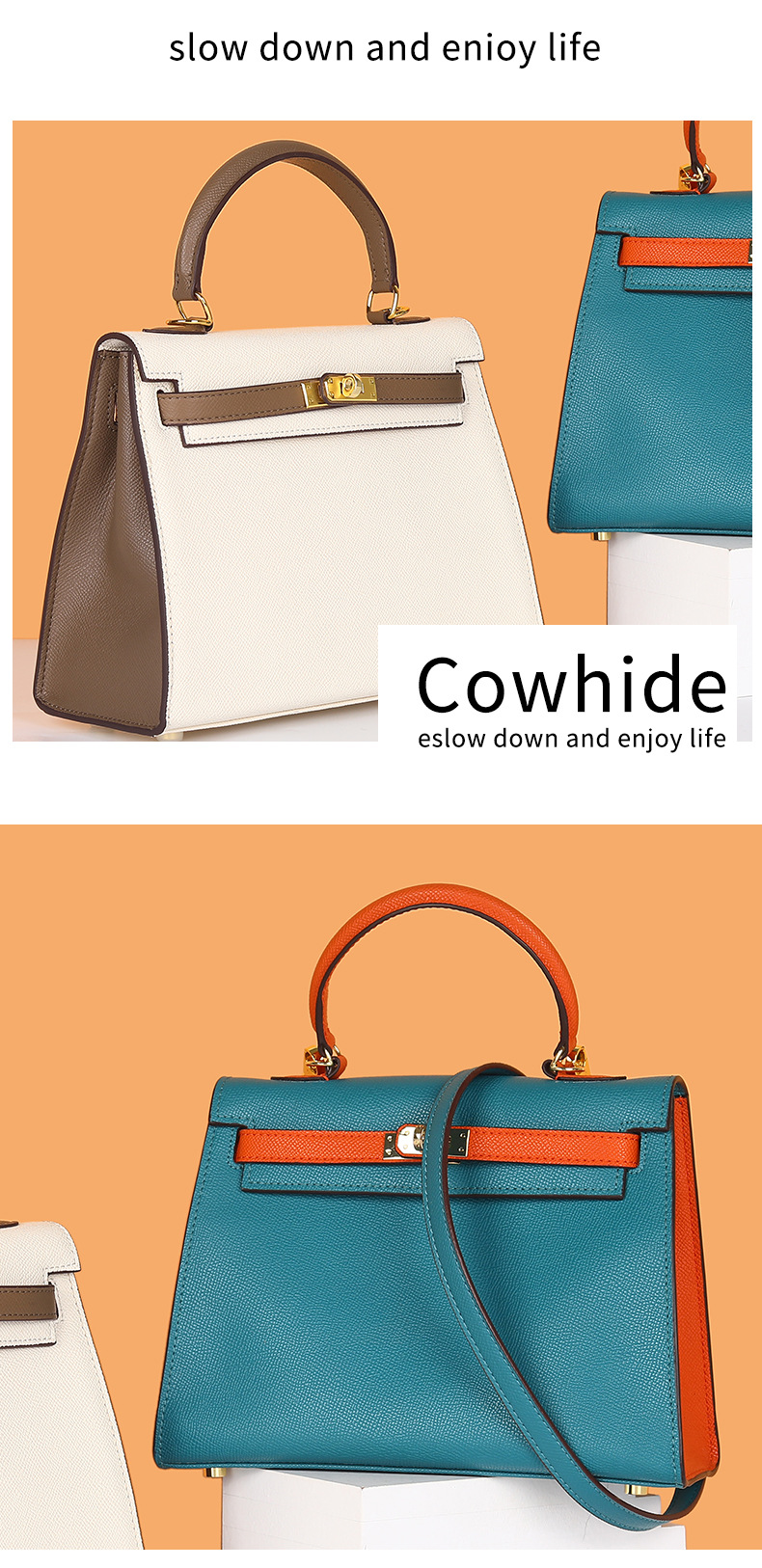 wedding Bag 2021 New Kelly Bag Milky White Bag Portable Wedding Bride Birkin Bag Contrast Color Crossbody Women's Bag wedding Bag 2021 New Kelly Bag Milky White Bag Portable Wedding Bride Birkin Bag Contrast Color Crossbody Women's Bag
