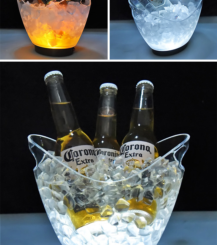 New Ice Bucket Luminous Ice Bucket Single Small Ice Bucket Champagne Bucket Colorful Light Variety Wine Bucket