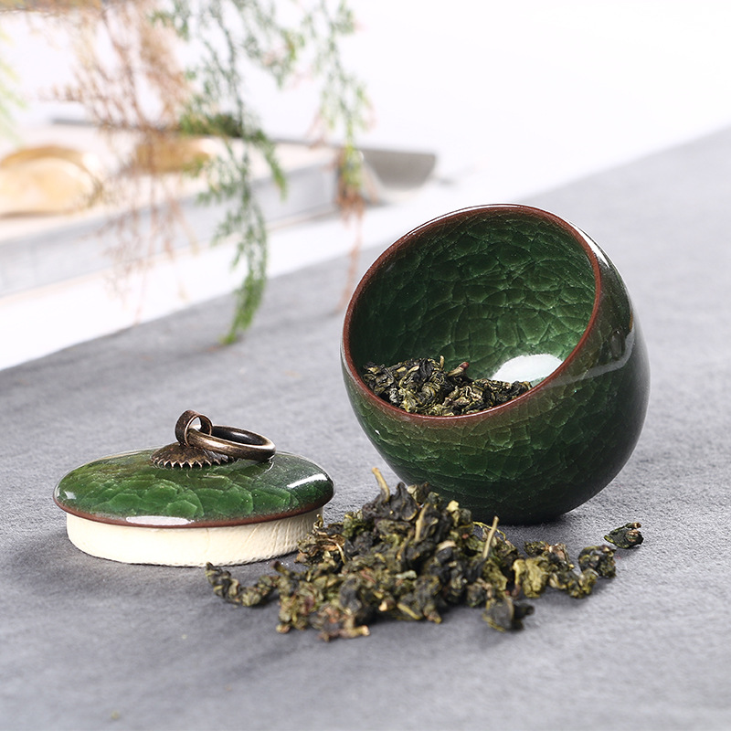 Ice Crack Colorful Sealed Small Jar Portable Tea Containers Cream Traditional Chinese Medicine Small Porcelain Cans Mini