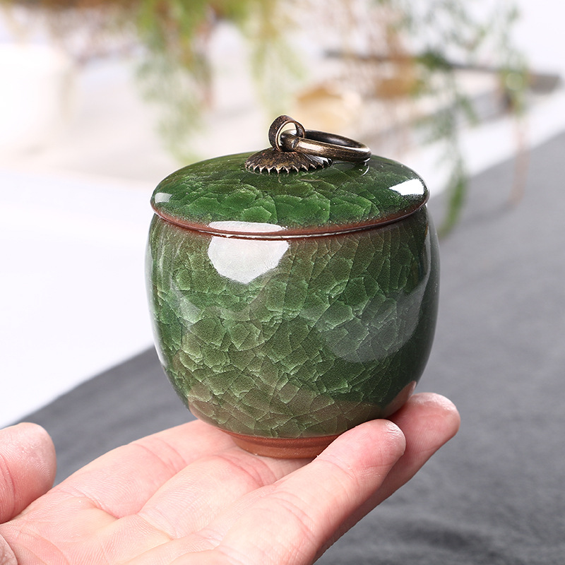 Ice Crack Colorful Sealed Small Jar Portable Tea Containers Cream Traditional Chinese Medicine Small Porcelain Cans Mini