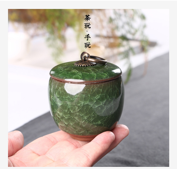 Ice Crack Colorful Sealed Small Jar Portable Tea Containers Cream Traditional Chinese Medicine Small Porcelain Cans Mini