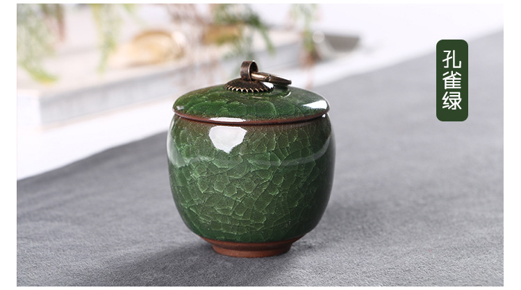 Ice Crack Colorful Sealed Small Jar Portable Tea Containers Cream Traditional Chinese Medicine Small Porcelain Cans Mini