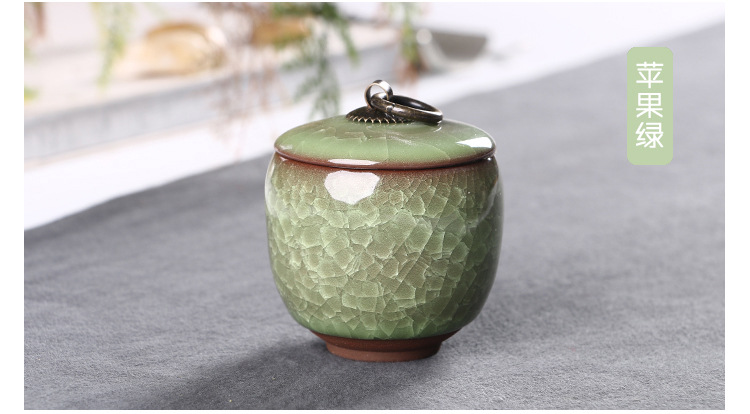 Ice Crack Colorful Sealed Small Jar Portable Tea Containers Cream Traditional Chinese Medicine Small Porcelain Cans Mini