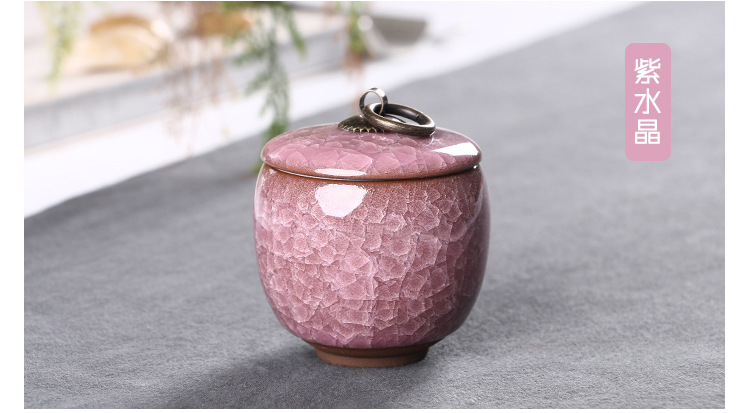 Ice Crack Colorful Sealed Small Jar Portable Tea Containers Cream Traditional Chinese Medicine Small Porcelain Cans Mini