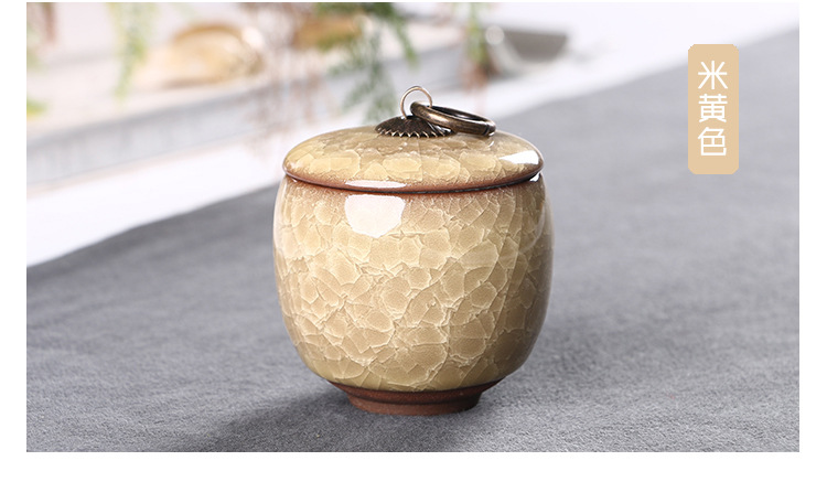 Ice Crack Colorful Sealed Small Jar Portable Tea Containers Cream Traditional Chinese Medicine Small Porcelain Cans Mini