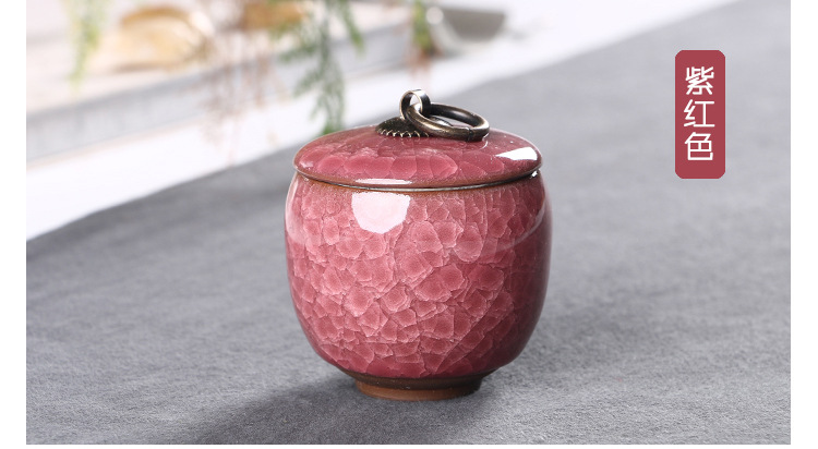 Ice Crack Colorful Sealed Small Jar Portable Tea Containers Cream Traditional Chinese Medicine Small Porcelain Cans Mini