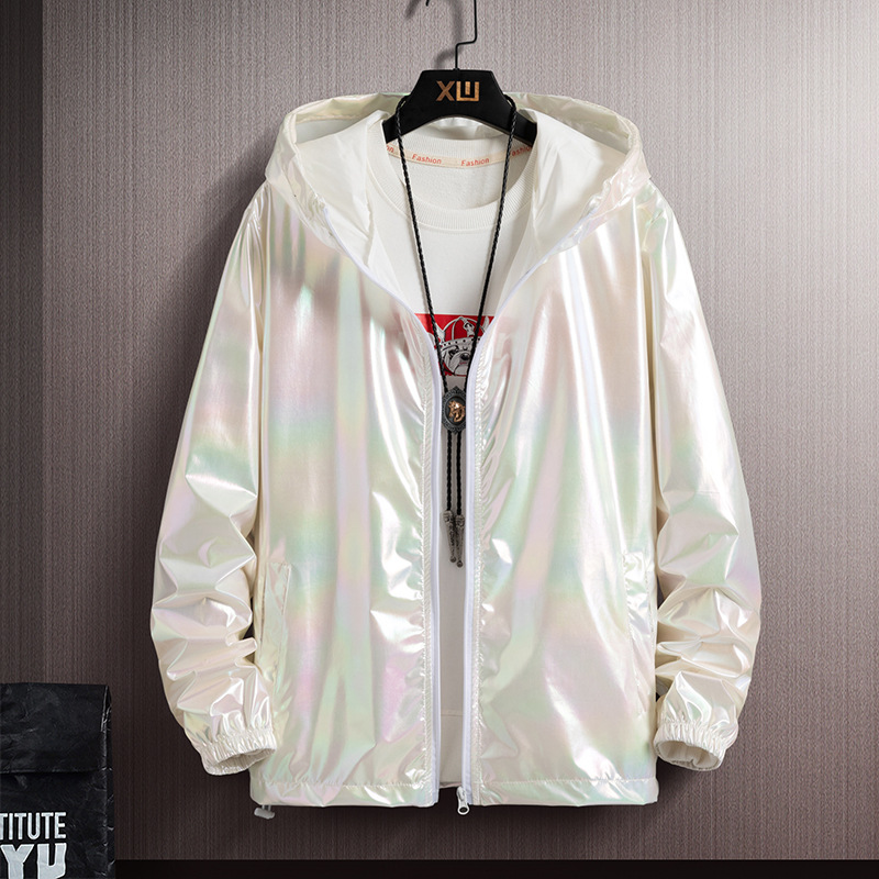 Summer Colorful Reflective Sun Protection Clothing for Men Ice Silk Ultra-Thin Couple Colorful Thin Jacket Trendy Gradient Coat Wholesale