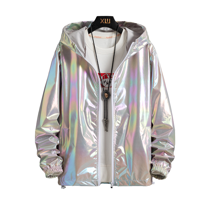 Summer Colorful Reflective Sun Protection Clothing for Men Ice Silk Ultra-Thin Couple Colorful Thin Jacket Trendy Gradient Coat Wholesale
