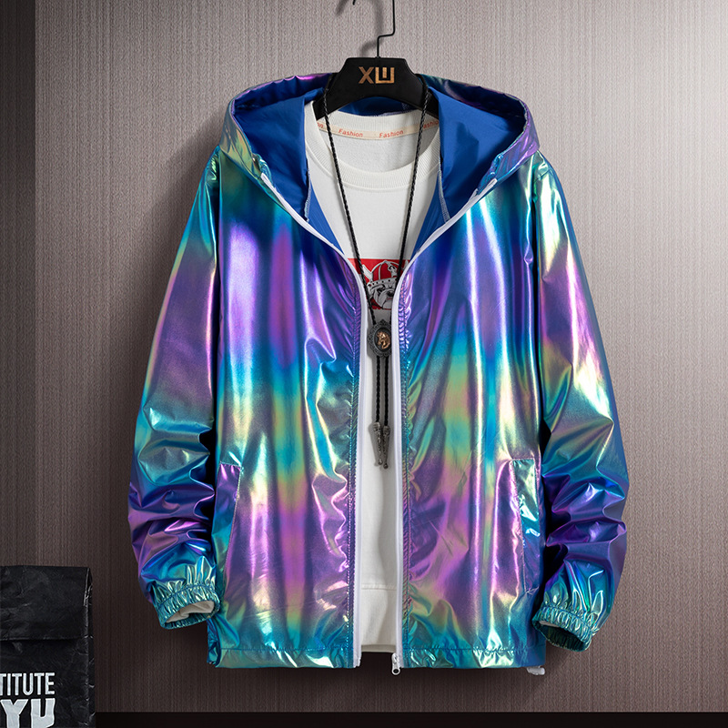 Summer Colorful Reflective Sun Protection Clothing for Men Ice Silk Ultra-Thin Couple Colorful Thin Jacket Trendy Gradient Coat Wholesale