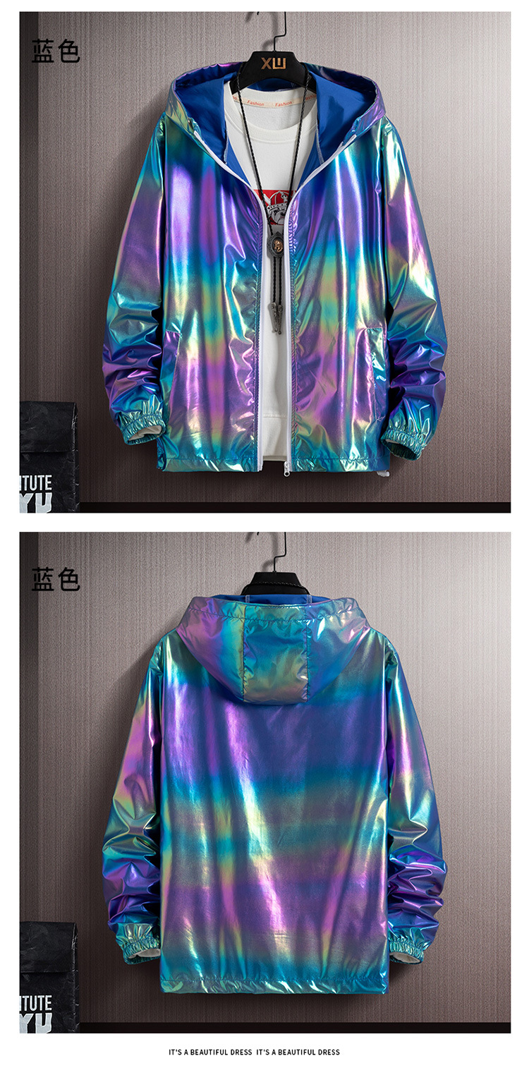 Summer Colorful Reflective Sun Protection Clothing for Men Ice Silk Ultra-Thin Couple Colorful Thin Jacket Trendy Gradient Coat Wholesale