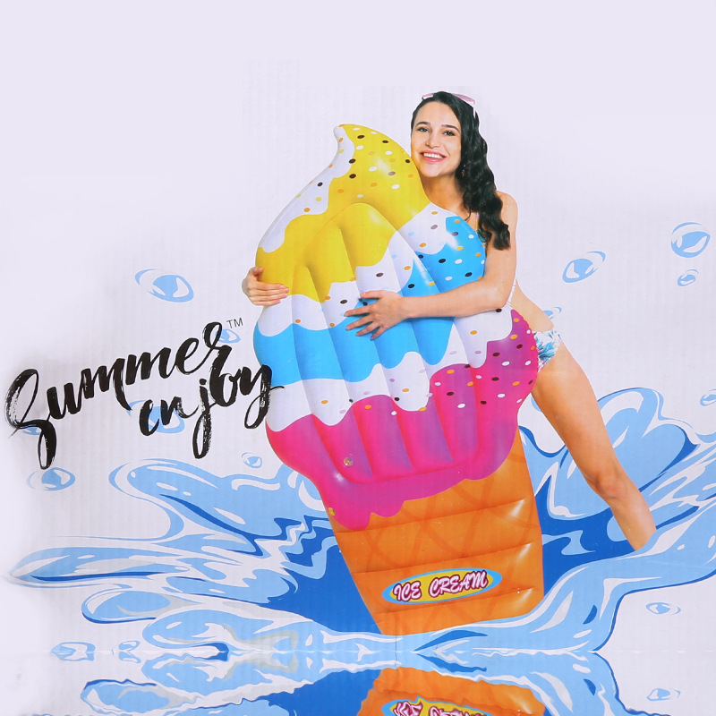Factory Sales Inflatable Ice Cream Float Adult Swim Ring Floating Deck Chair Floating Bed Colorful Water Ice Cream Spot Factory Sales Inflatable Ice Cream Float Adult Swim Ring Floating Deck Chair Floating Bed Colorful Water Ice Cream Spot