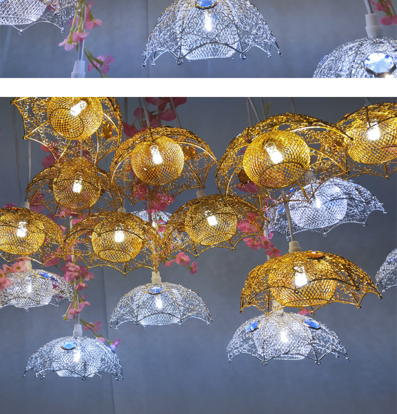 Wedding Lighting Props Golden Love Umbrella Chandelier Lighting Wedding Hall Stage Ceiling Layout Luminous Ornaments Wedding Lighting Props Golden Love Umbrella Chandelier Lighting Wedding Hall Stage Ceiling Layout Luminous Ornaments