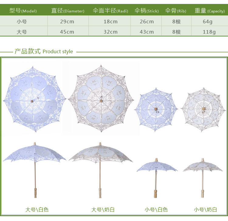 Wedding Lace Umbrella Lace Craft Umbrella Lace Umbrella White Bride Lace Umbrella Photography Props Wedding Supplies Wholesale