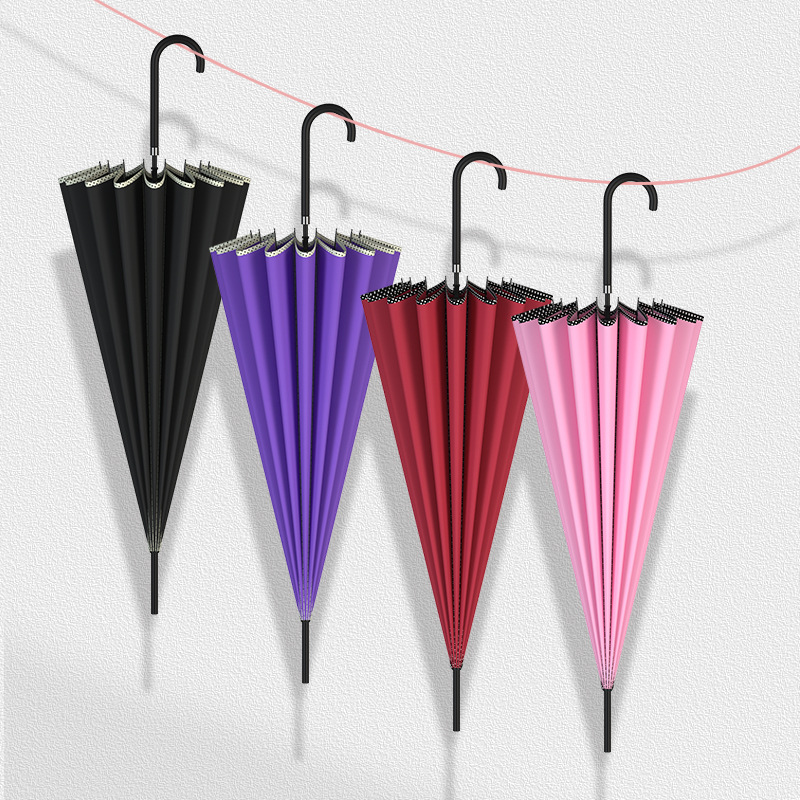 Outdoor Sun Covering Large Umbrella Long Handle Straight Rod 16 Bone Pagoda Umbrella Bride Wedding Umbrella Advertising Formulation Long Handle Umbrella Spot