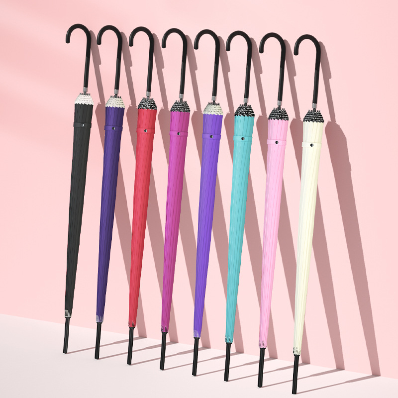 Outdoor Sun Covering Large Umbrella Long Handle Straight Rod 16 Bone Pagoda Umbrella Bride Wedding Umbrella Advertising Formulation Long Handle Umbrella Spot