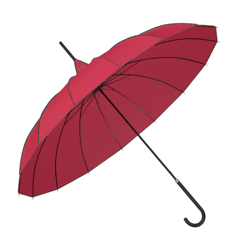 Outdoor Sun Covering Large Umbrella Long Handle Straight Rod 16 Bone Pagoda Umbrella Bride Wedding Umbrella Advertising Formulation Long Handle Umbrella Spot