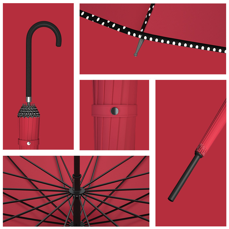 Outdoor Sun Covering Large Umbrella Long Handle Straight Rod 16 Bone Pagoda Umbrella Bride Wedding Umbrella Advertising Formulation Long Handle Umbrella Spot