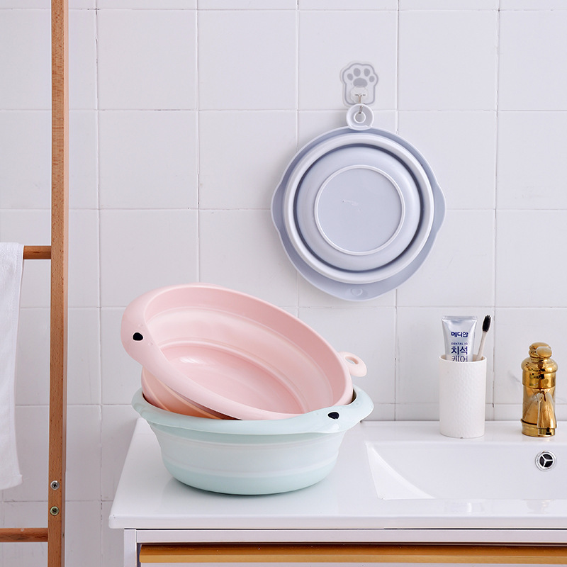 Wholesale Children&#039;s Folding Basin Plastic Basin Hanging Baby Washbasin Daily Necessities