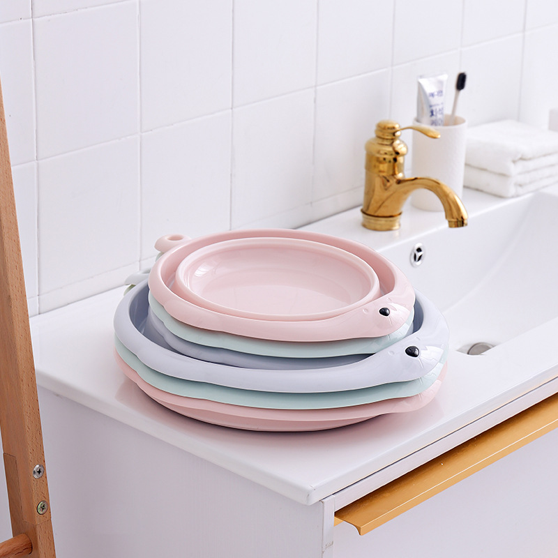 Wholesale Children&#039;s Folding Basin Plastic Basin Hanging Baby Washbasin Daily Necessities
