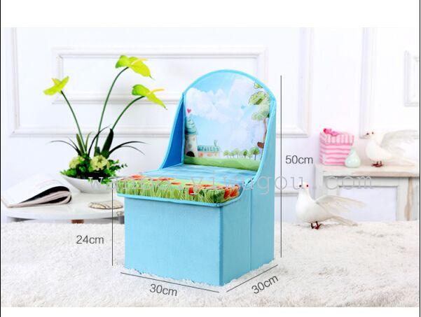 Cartoon children back stool stool chair folding stool baby toy can sit Oxford cloth storage box Cartoon children back stool stool chair folding stool baby toy can sit Oxford cloth storage box