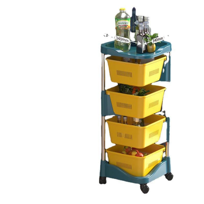 Kitchen Rotating Storage Rack Kitchen Special Disassembly Multi-Functional Vegetable Basket Vegetable Floor Multi-Layer Corner Storage Rack