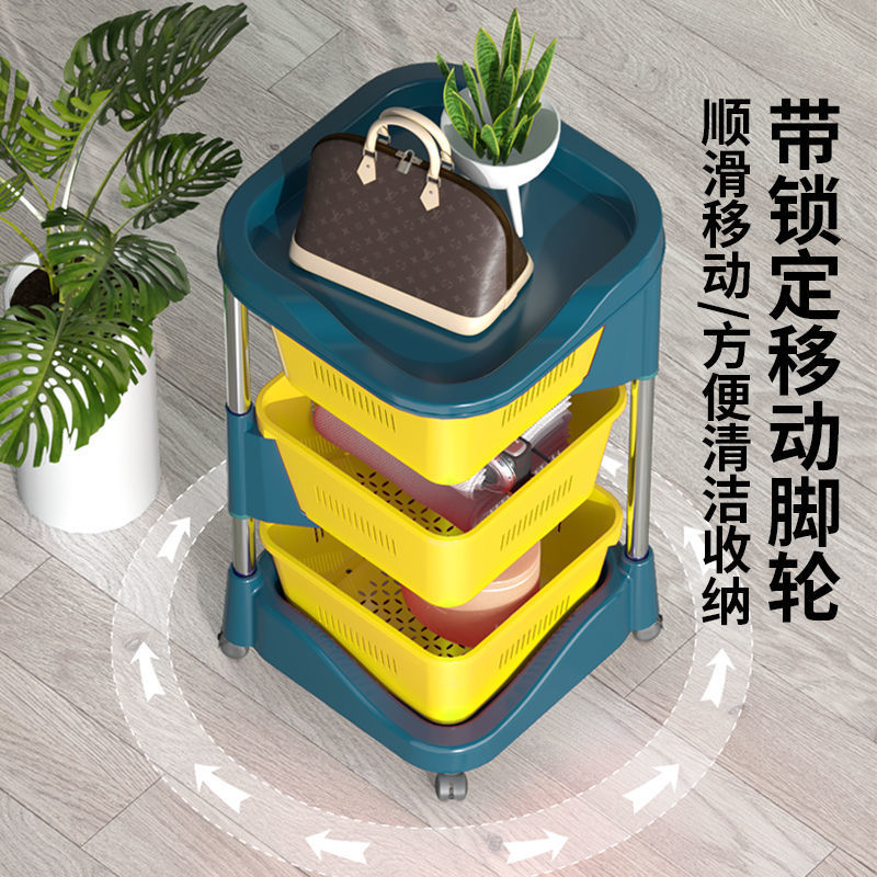 Kitchen Rotating Storage Rack Kitchen Special Disassembly Multi-Functional Vegetable Basket Vegetable Floor Multi-Layer Corner Storage Rack