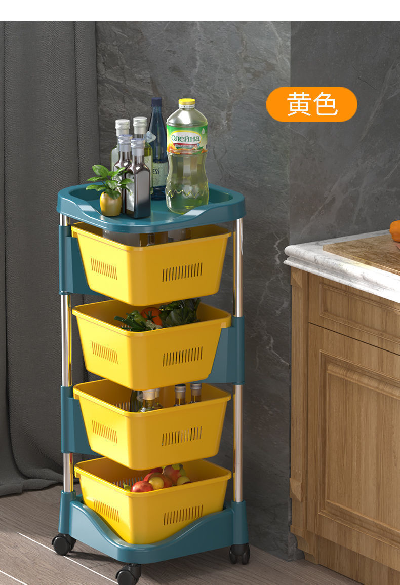 Kitchen Rotating Storage Rack Kitchen Special Disassembly Multi-Functional Vegetable Basket Vegetable Floor Multi-Layer Corner Storage Rack Kitchen Rotating Storage Rack Kitchen Special Disassembly Multi-Functional Vegetable Basket Vegetable Floor Multi-Layer Corner Storage Rack