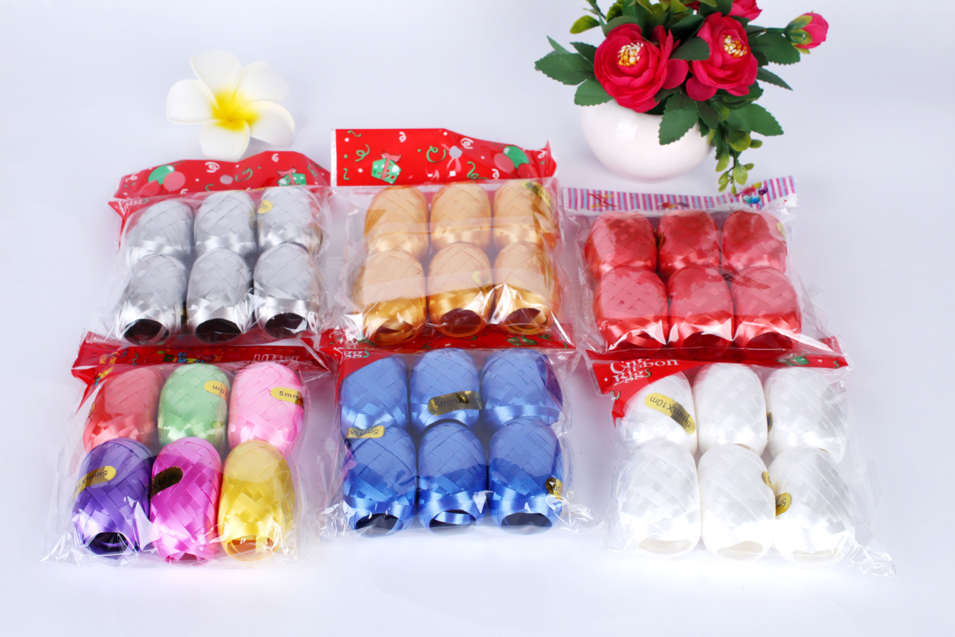 10 M Rugby Floating Balloon Rope Gift Ribbon Tie Rope Color Stripes Hanging Rope Birthday Party Wedding Supplies
