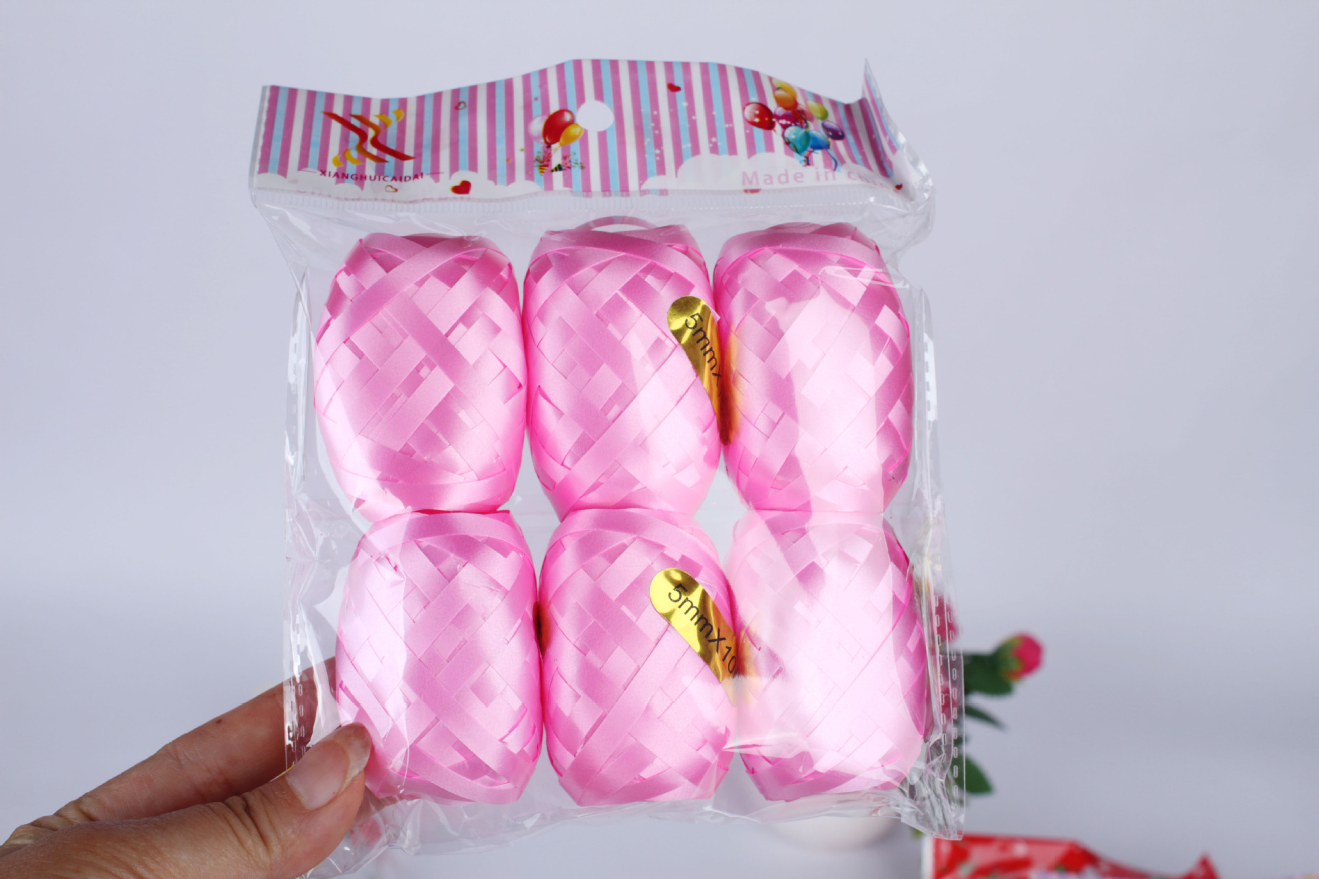 10 M Rugby Floating Balloon Rope Gift Ribbon Tie Rope Color Stripes Hanging Rope Birthday Party Wedding Supplies
