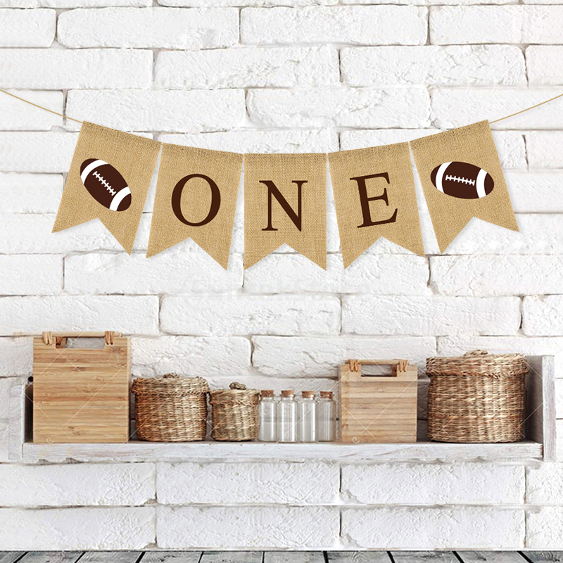Birthday Baby Shower Rugby Happy Birthday Swallowtail Flag One Linen Swallowtail Hanging Flag