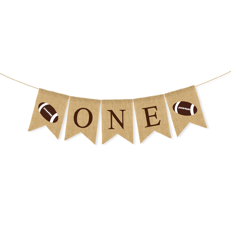 Birthday Baby Shower Rugby Happy Birthday Swallowtail Flag One Linen Swallowtail Hanging Flag
